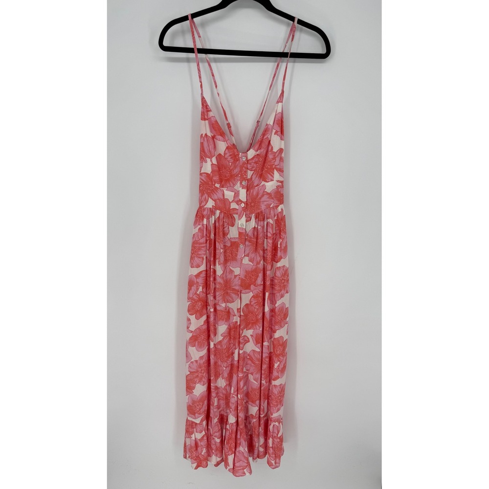 XIX PALMS‎ LARGE FLORAL 100% RAYON CROPPED JUMPSUIT -- FLAW